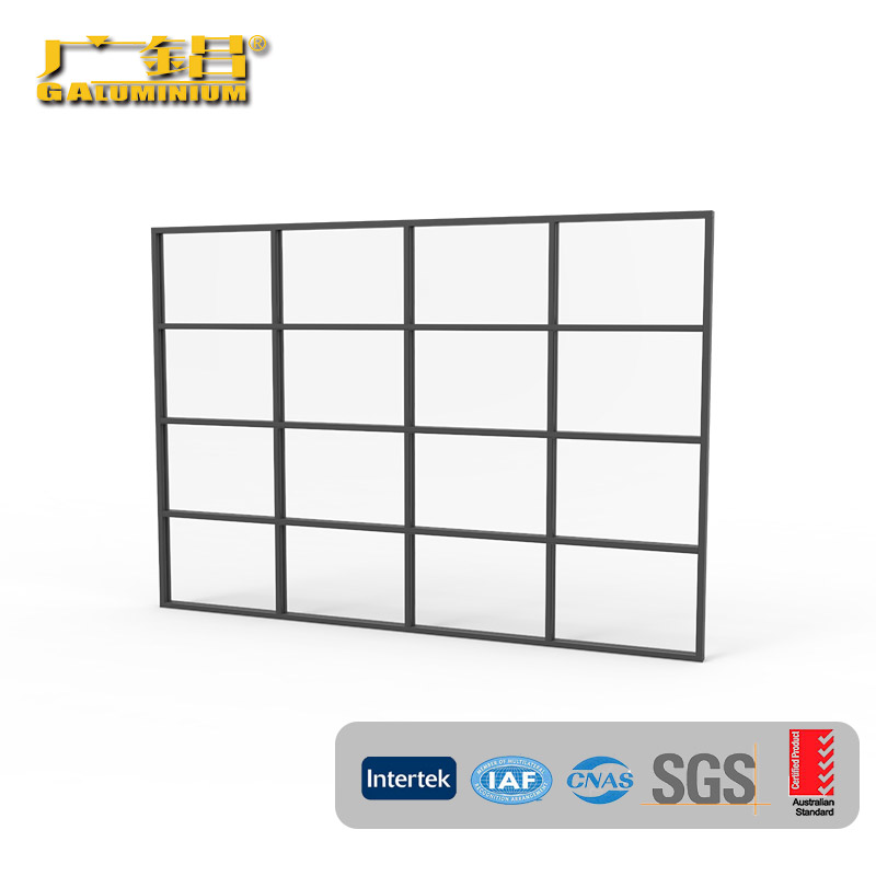 Gray Aluminum Slim Frame Partition Design Para sa Opisina