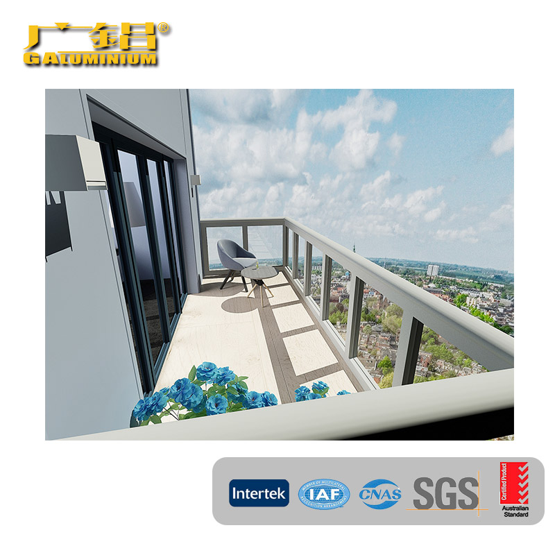 Stainless Steel Aluminum Handrail na May Salamin